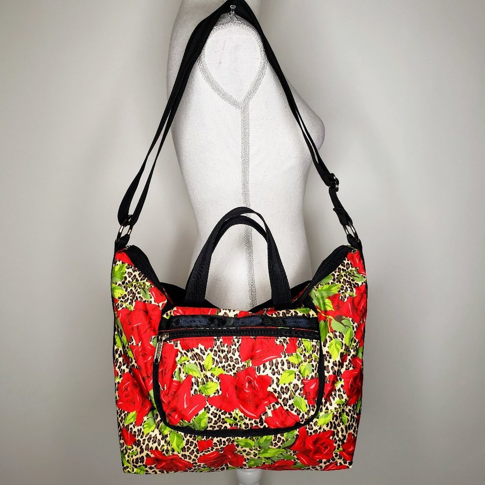Lesportsac Wild Rose Print Large Tote Style Purse